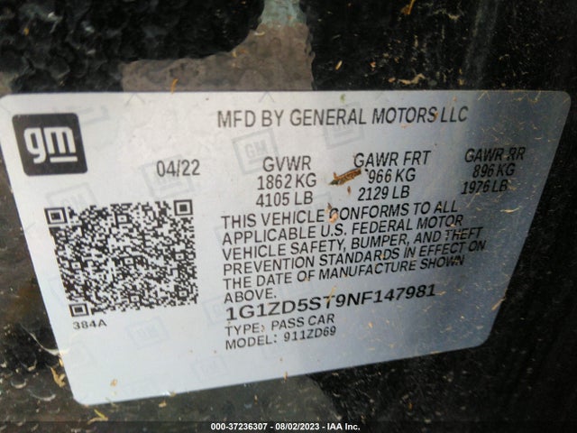 Chevrolet MALIBU LT 2022 1G1ZD5ST9NF147981 Image 9