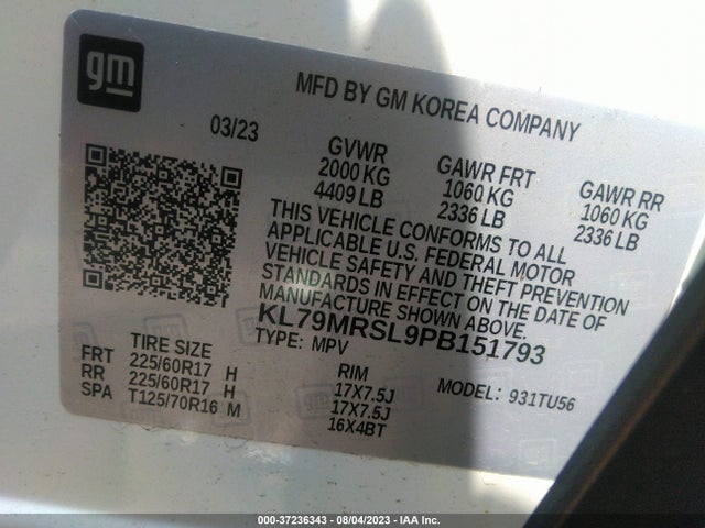 Chevrolet Trailblazer Lt 2023 KL79MRSL9PB151793 Image 9