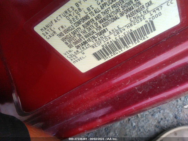 2008 NISSAN SENTRA 2.0 S VIN: 3N1AB61E78L758981