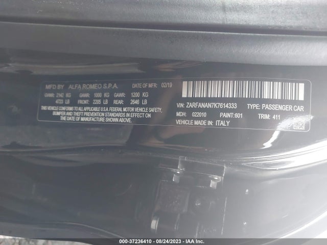 ZARFANAN7K7614333 Alfa Romeo Giulia Sport