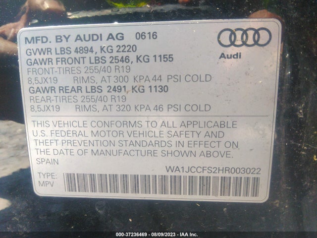 WA1JCCFS2HR003022 Audi Q3 Premium Plus