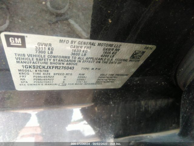 1GKS2CKJXFR276043 GMC YUKON DENALI