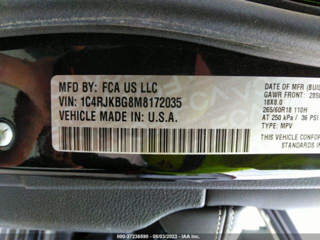 1C4RJKBG8M8172035 Jeep Grand Cherokee L Limited