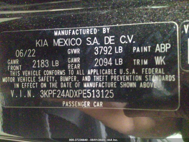 3KPF24ADXPE513125 KIA Forte Lxs
