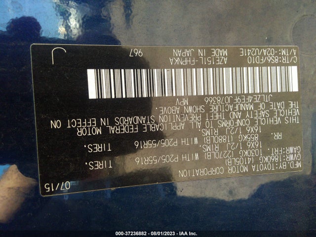 2015 SCION XB VIN: JTLZE4FE9FJ078366