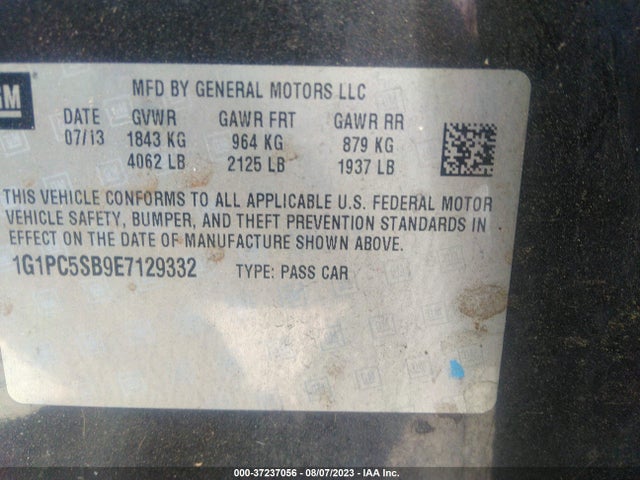 Chevrolet Cruze 1lt 2014 1G1PC5SB9E7129332 Image 9