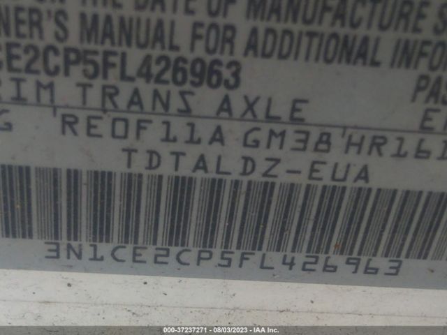3N1CE2CP5FL426963 Nissan Versa Note S/s Plus/sv/sr/sl