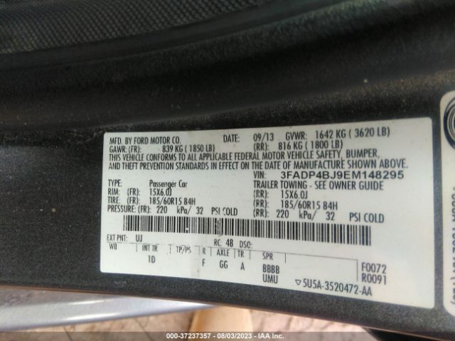3FADP4BJ9EM148295 Ford FIESTA SE