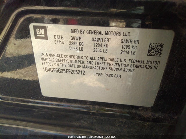 2014 BUICK LACROSSE PREMIUM II VIN: 1G4GF5G35EF205212