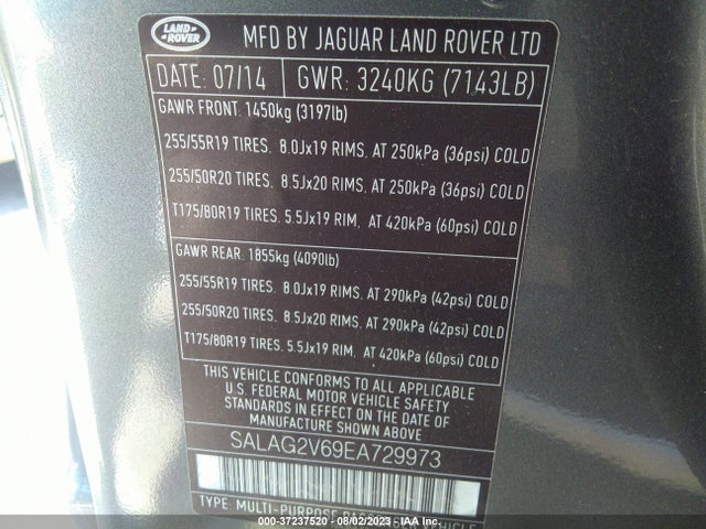 2014 Land Rover LR4, VIN: SALAG2V69EA729973