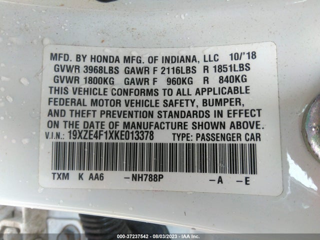 Honda Insight Lx 2019 19XZE4F1XKE013378 Image 9