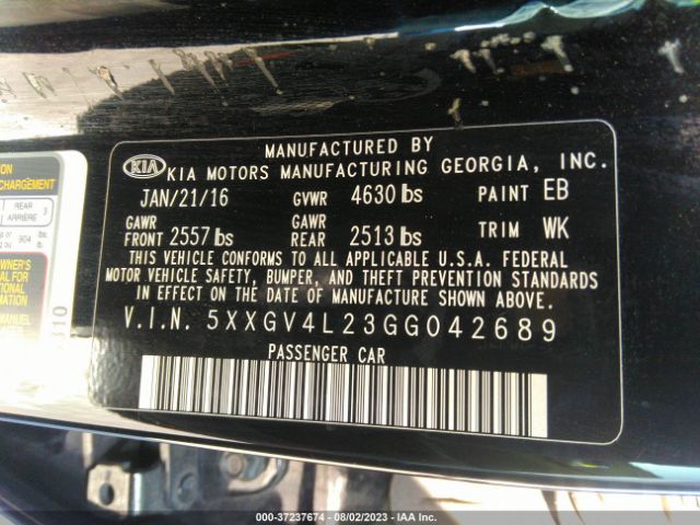 5XXGV4L23GG042689 KIA Optima Sxl Turbo