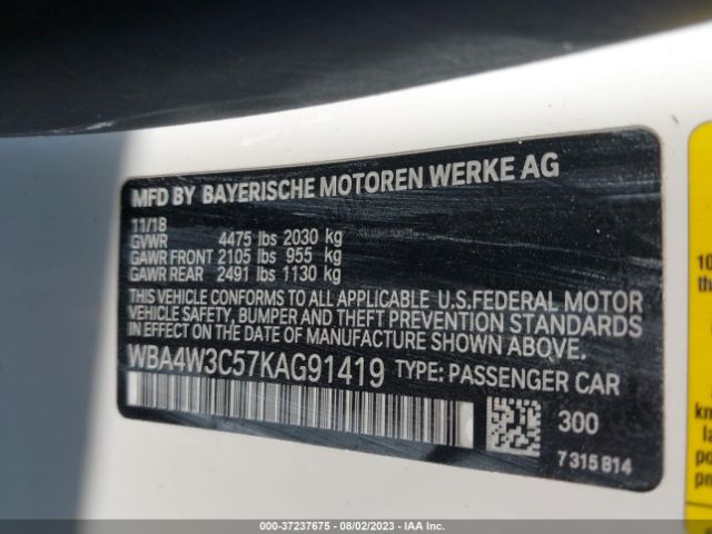WBA4W3C57KAG91419 BMW 430I