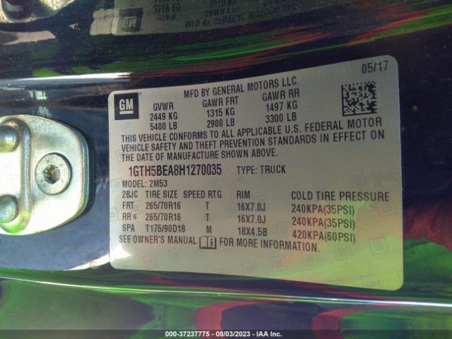 1GTH5BEA8H1270035 GMC Canyon 2wd