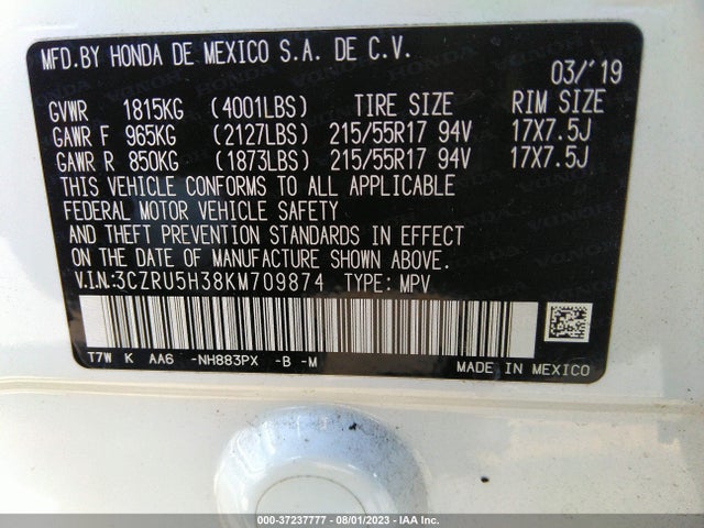 Honda HR-V LX 2019 3CZRU5H38KM709874 Image 15