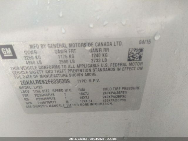 2GKALREK2F6336389 GMC Terrain Sle