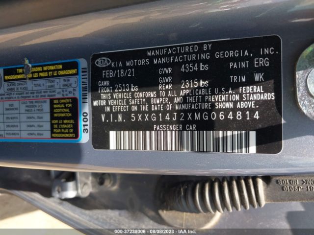 5XXG14J2XMG064814 KIA K5 LXS