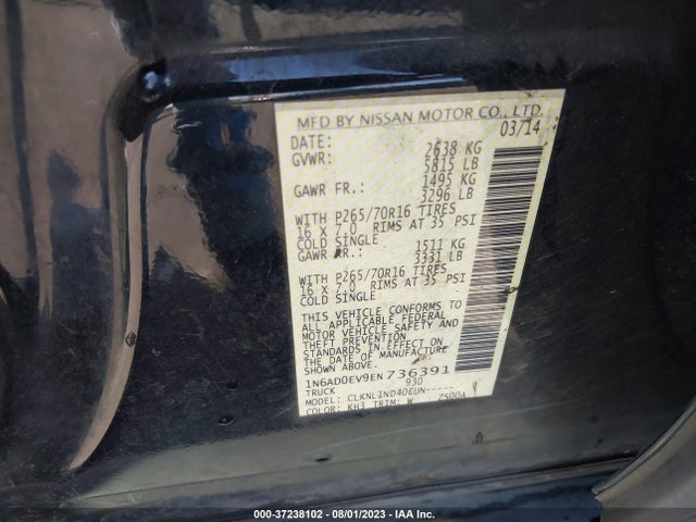 Nissan FRONTIER S 2014 1N6AD0EV9EN736391 Image 15