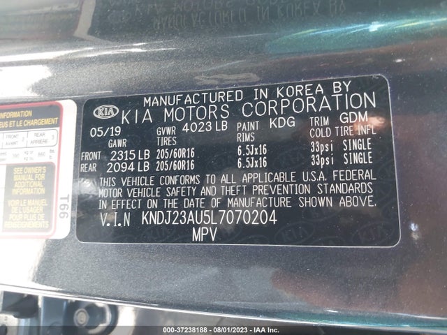 KIA SOUL LX 2020 KNDJ23AU5L7070204 Image 9