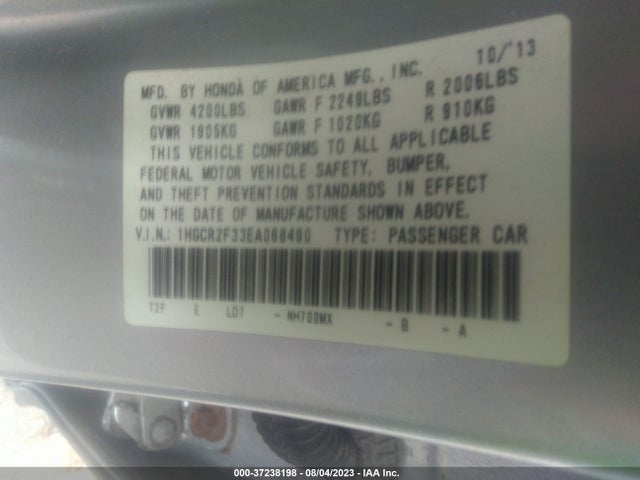 Honda Accord Sedan Lx 2014 1HGCR2F33EA068490 Image 15