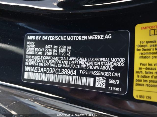 WBA53AP09PCL38964 BMW 430I