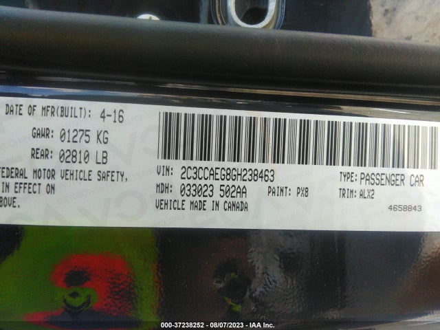 2C3CCAEG8GH238463 Chrysler 300 300c