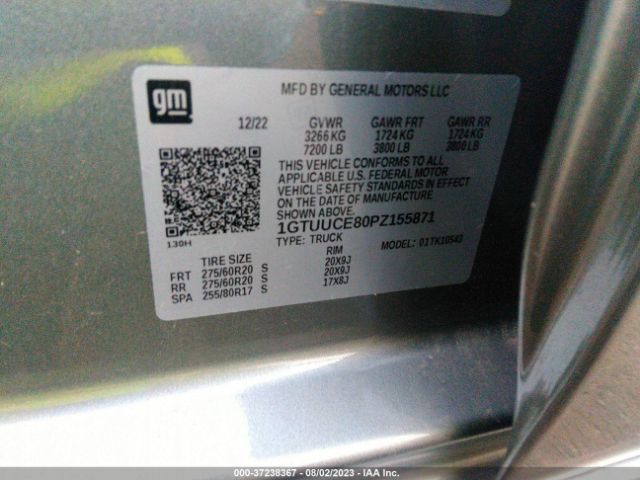 1GTUUCE80PZ155871 GMC Sierra 1500 Elevation