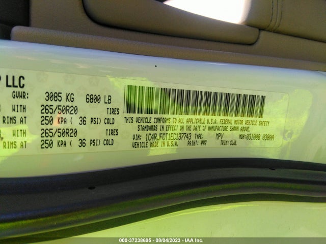 1C4RJFCT1EC137743 Jeep Grand Cherokee Overland
