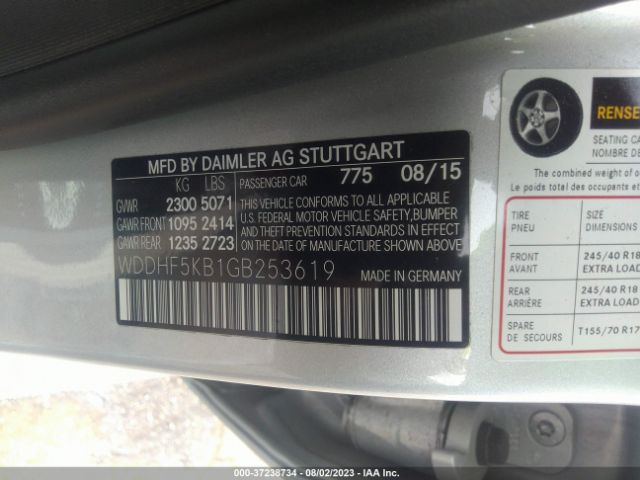WDDHF5KB1GB253619 Mercedes-Benz E-class E 350