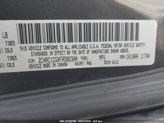 2C4RC1CGXFR582300 Chrysler Town & Country Touring-l
