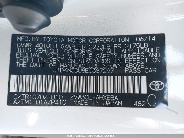 Toyota Prius Four/five/three/one/two 2014 JTDKN3DU8E0387297 Image 15