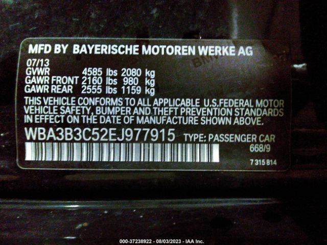 2014 BMW 3 SERIES WBA3B3C52EJ977915 Photo 8