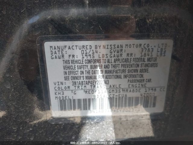 3N1AB7AP4EY202343 Nissan SENTRA S