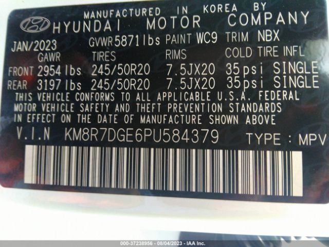 KM8R7DGE6PU584379 Hyundai Palisade Calligraphy