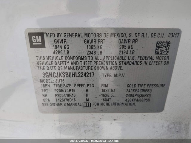 Chevrolet TRAX LS 2017 3GNCJKSB0HL224217 Image 11