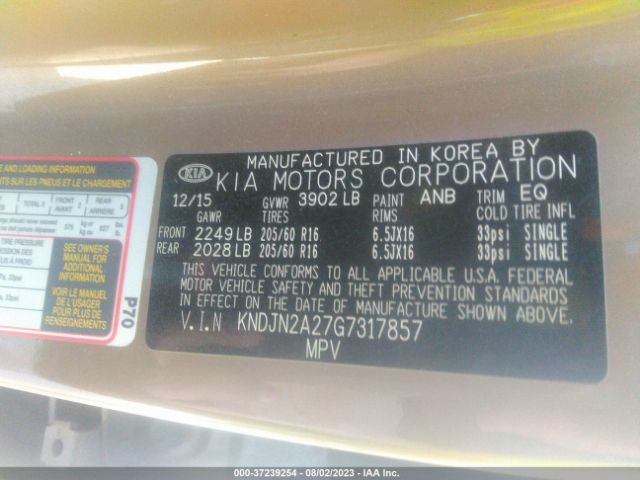 KNDJN2A27G7317857 KIA Soul Base
