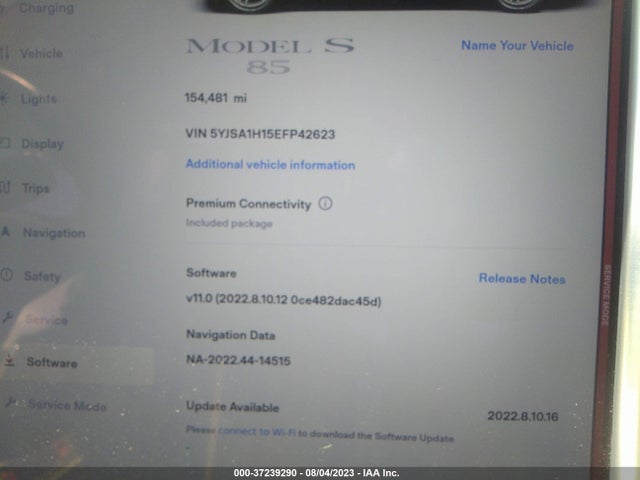 5YJSA1H15EFP42623 Tesla Model S 60 Kwh Battery/p85