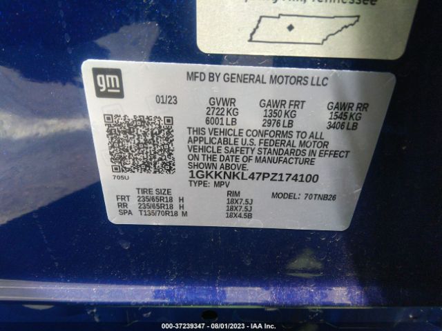 1GKKNKL47PZ174100 GMC ACADIA SLE
