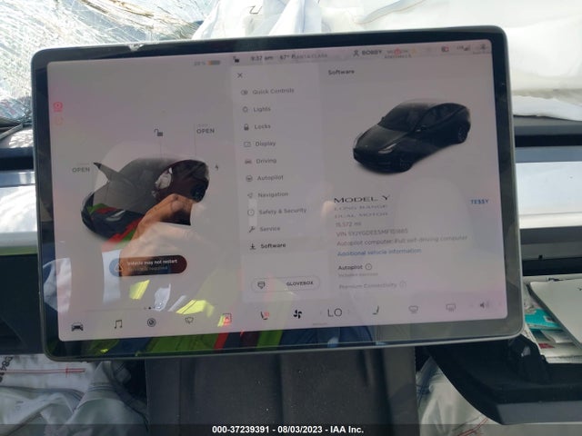 2021 TESLA MODEL Y LONG RANGE VIN: 5YJYGDEE5MF151885