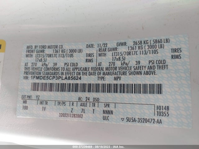2023 Ford Bronco, VIN: 1FMDE5CP3PLA85624