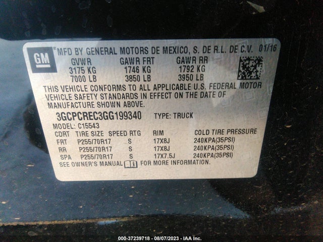 Chevrolet Silverado 1500 Lt 2016 3GCPCREC3GG199340 Image 15