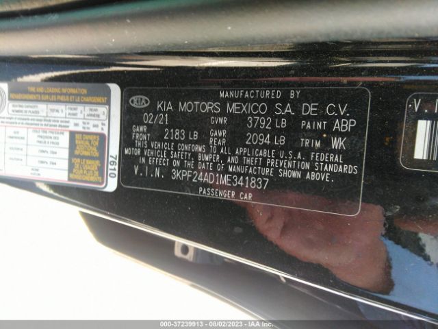 3KPF24AD1ME341837 KIA Forte Lxs