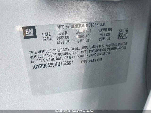 Chevrolet Volt Premier 2017 1G1RD6S59HU102837 Image 15