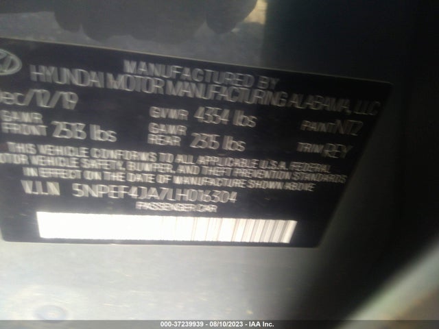 Hyundai SONATA SEL 2020 5NPEF4JA7LH016304 Image 16