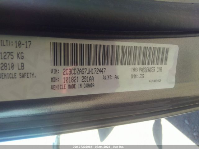 2C3CDZAG7JH172447 Dodge Challenger Sxt