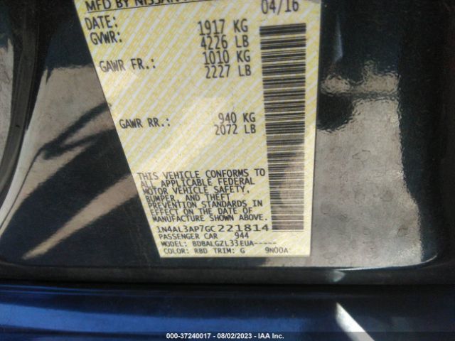 1N4AL3AP7GC221814 Nissan ALTIMA 2.5