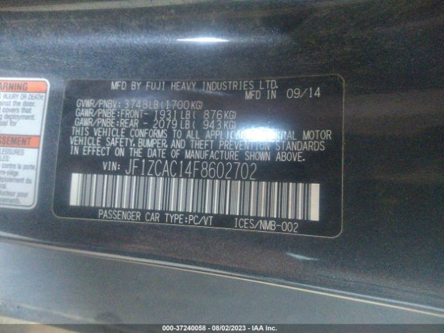 JF1ZCAC14F8602702 Subaru Brz Limited