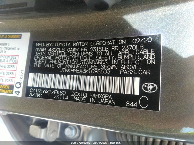 Toyota C-HR XLE 2021 JTNKHMBX3M1098603 Image 9