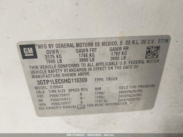 3GTP1LEC6HG116309 GMC SIERRA 1500