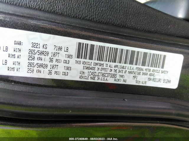 1C4SDJCT0GC373265 Dodge Durango R/t